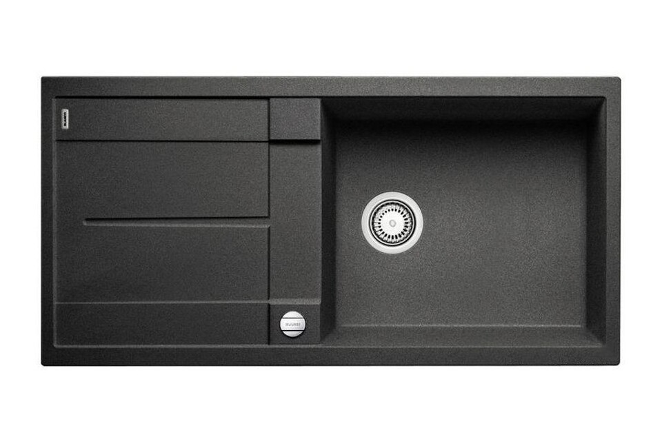 Фото Гранитная мойка Blanсo METRA XL 6 S-F SILGRANIT PuraDur антрацит, с клапаном-автоматом