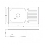 Превью картинка Металлическая мойка EMAR 302A #2