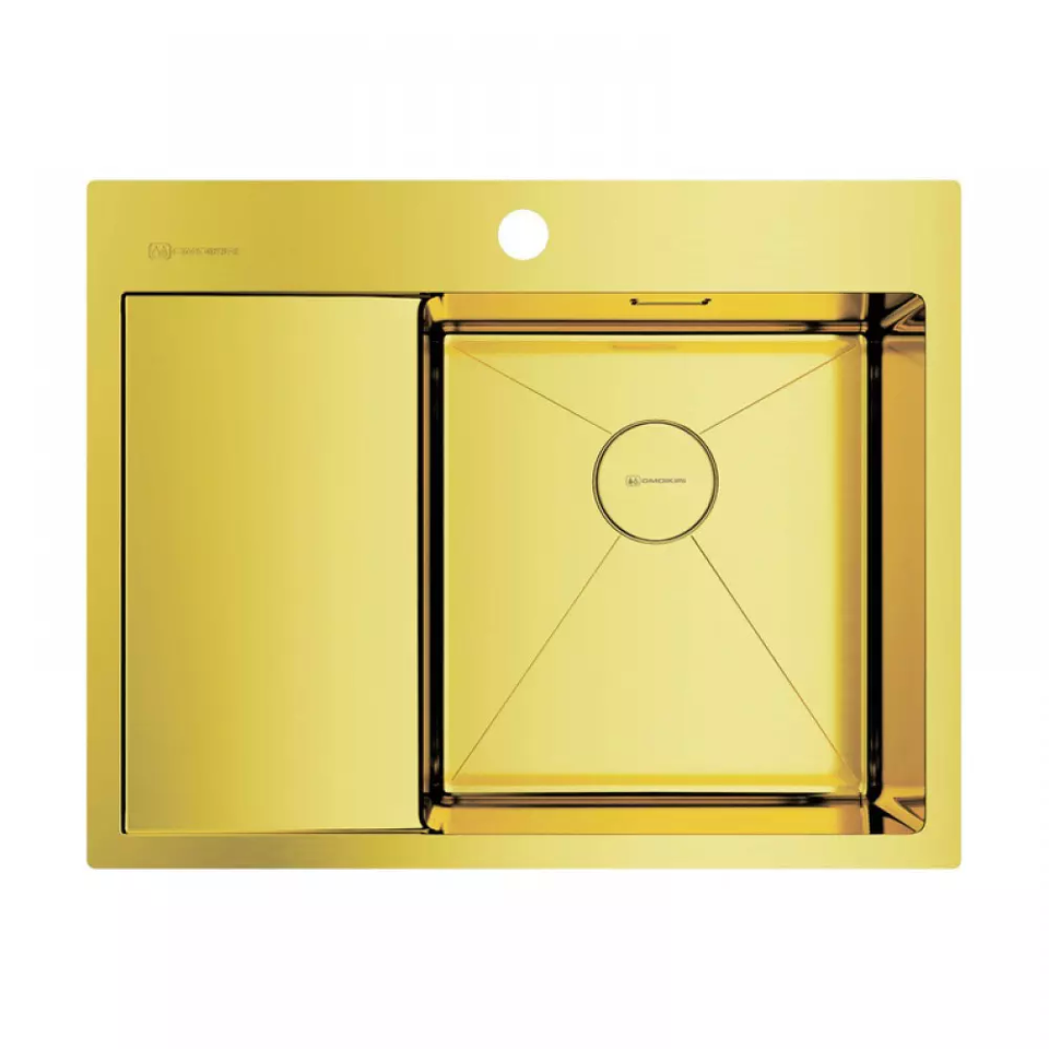 Фото Металлическая мойка Omoikiri Akisame 65-R-LG нерж. сталь/светлое золото