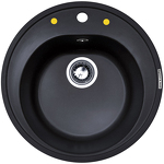 Превью картинка Гранитная мойка Zigmund & Shtain KREIS 505 Чёрный базальт #1