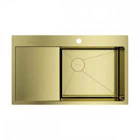 Картинка Omoikiri Akisame 86-R Side-LG нерж. сталь/светлое золото