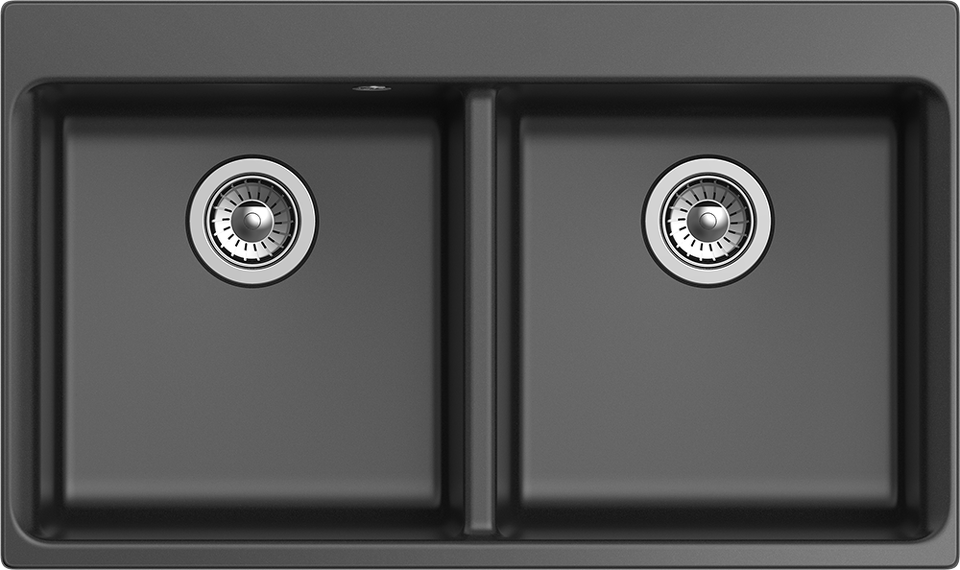 Фото Кварцевая мойка Rivelato AXEL 90-2D 2-чаши 870*520мм antracite