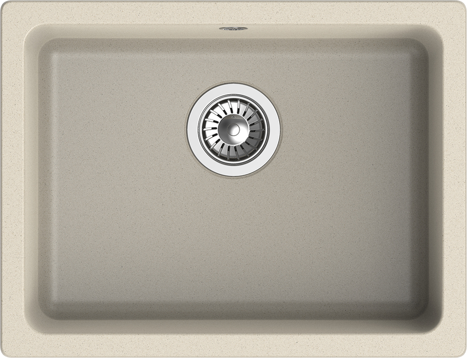Фото Кварцевая мойка Rivelato BERKANA 50 подст.монтаж 1-чаш 560*430 beige scuro