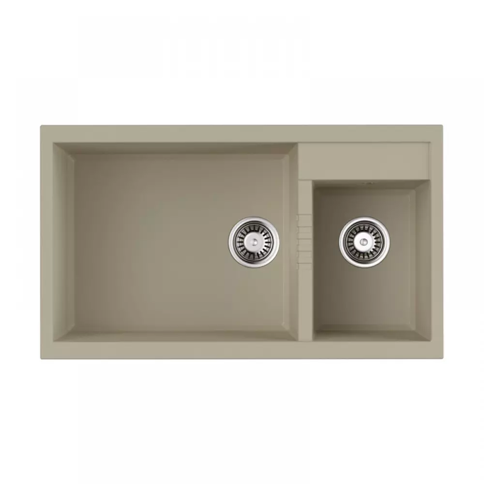 Фото Гранитная мойка Omoikiri Tedori 86-2-LB-BE Tetogranit/ваниль