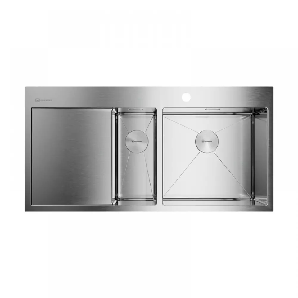 Фото Металлическая мойка Omoikiri Akisame 100-2-R-IN нерж. сталь/нержавеющая сталь