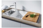 Превью картинка Гранитная мойка Blanсo AXIA III 6 S черный чаша слева, разделочный столик ясень c кл.-авт. InFino® #2