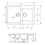 Превью картинка Гранитная мойка Zigmund & Shtain RECHTECK 400.275 Речной песок #3