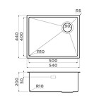 Превью картинка Металлическая мойка Omoikiri Taki 54-U/IF Side SF-LG нерж. сталь/светлое золото #4