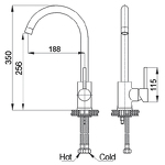 Превью картинка Смеситель для кухни GranFest 7651 Терракот #2