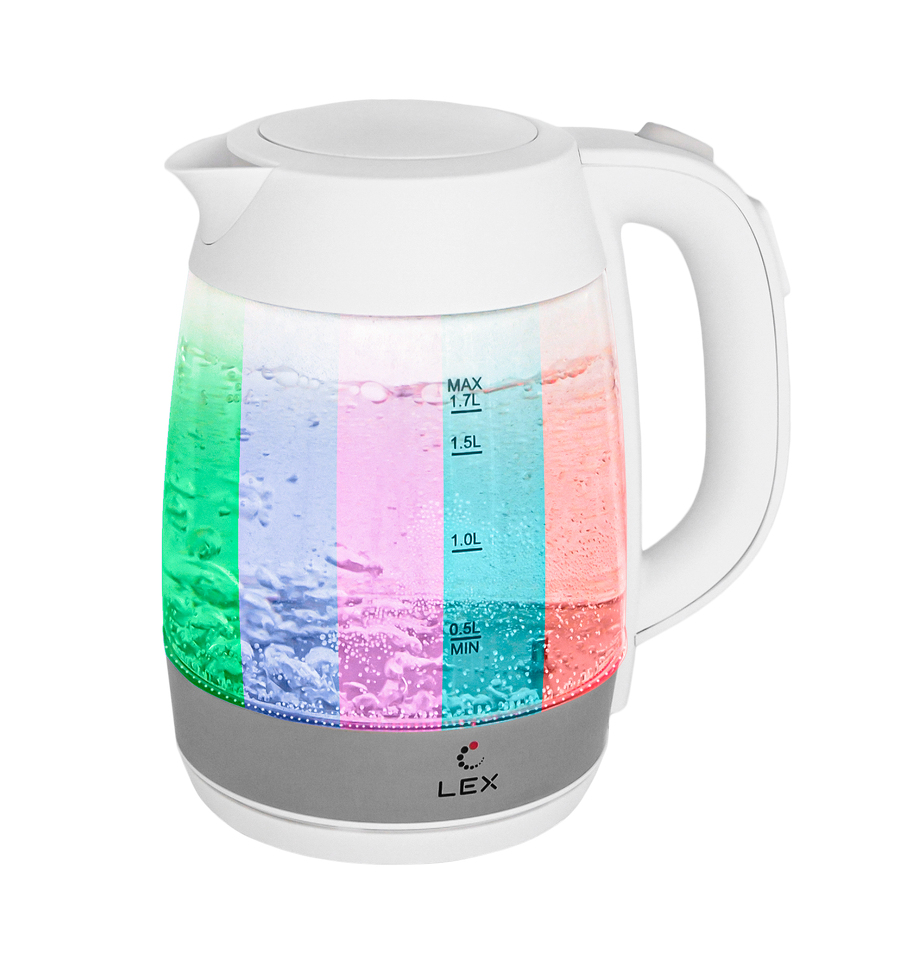 Фото Чайник Lex LX 30011-2, чайник электрический (белый)