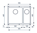 Превью картинка Гранитная мойка Zigmund & Shtain INTEGRA 500.2 Млечный путь #2