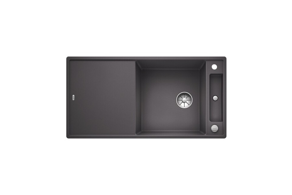 Фото Гранитная мойка Blanсo AXIA III XL 6 S SILGRANIT PuraDur темная скала, доска стекло c кл.-авт. InFino