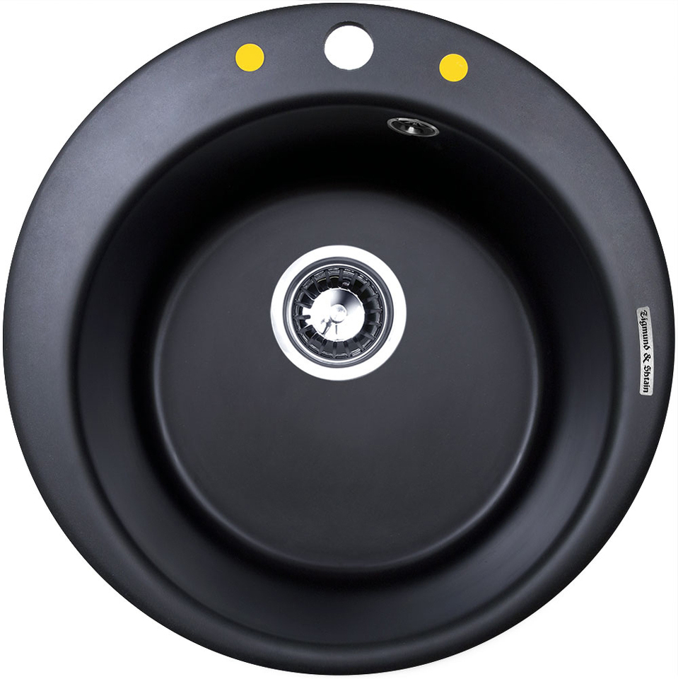 Фото Гранитная мойка Zigmund & Shtain KREIS 480 Чёрный базальт