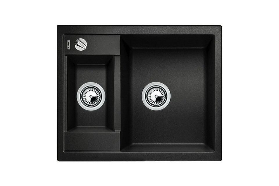 Фото Гранитная мойка Blanсo METRA 6 SILGRANIT PuraDur антрацит с клапаном-автоматом