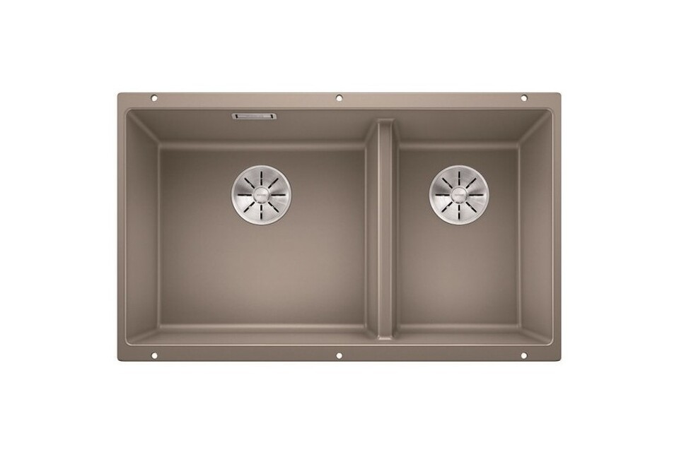Фото Гранитная мойка Blanсo SUBLINE 430/270-U SILGRANIT PuraDur серый беж c отв.арм. InFino