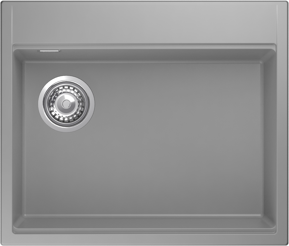 Фото Гранитная мойка Rivelato TESORO 605-L 1-чаш 600*510 grigio metallizzato