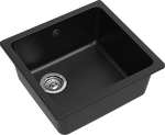 Превью картинка Кварцевая мойка Rivelato BERKANA 45 подст.монтаж 1-чаш 485*455 nero #2
