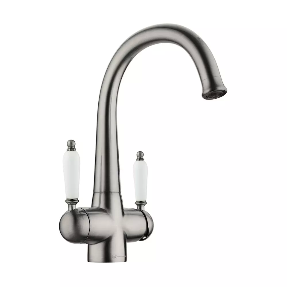 Фото Смеситель для кухни Omoikiri Okinawa 2-SI латунь/античное серебро