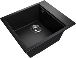 Превью картинка Гранитная мойка Rivelato TESORO 455-L 1-чаш 450*510 nero #2