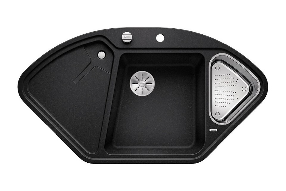 Фото Гранитная мойка Blanсo DELTA II-F SILGRANIT PuraDur антрацит с кл.-авт. InFino