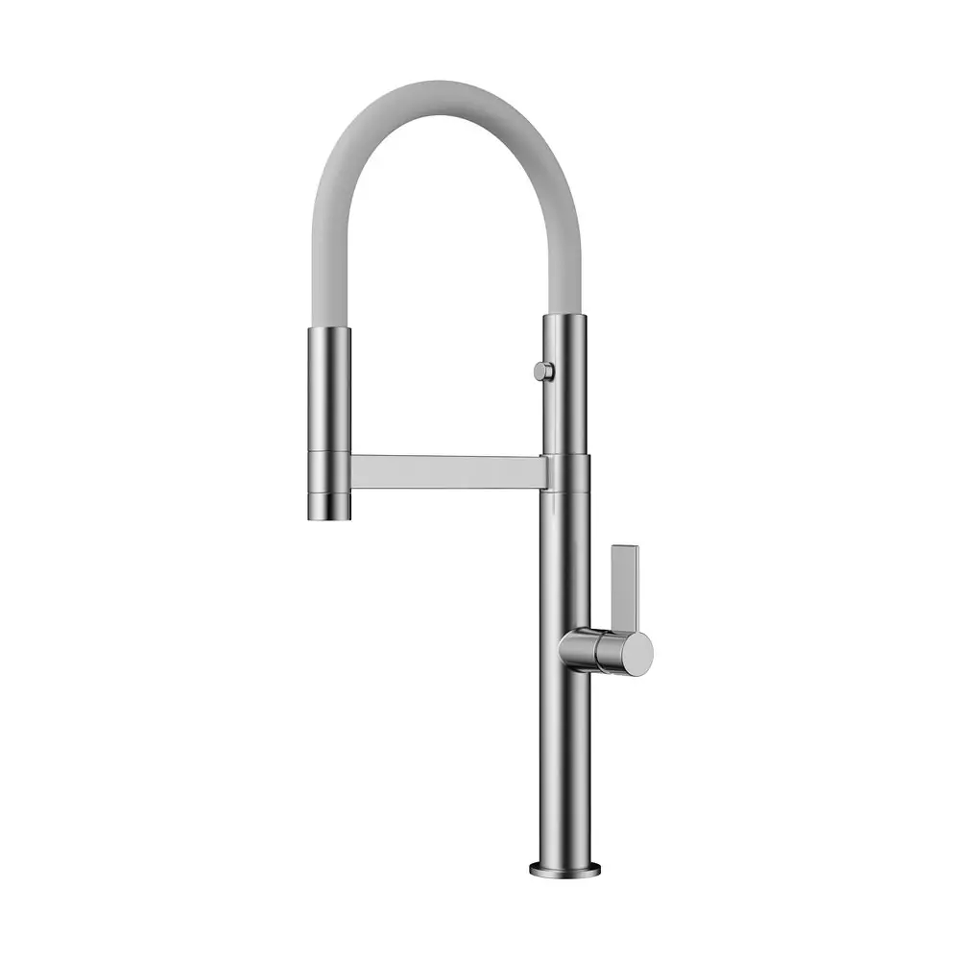 Фото Смеситель для кухни Omoikiri Osaka-BN-WH латунь/нержавеющая сталь/белый