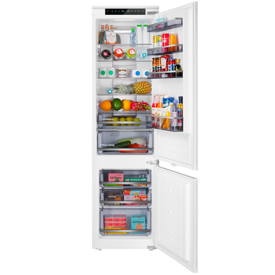 Фото Встраиваемый холодильник с морозильной камерой Maunfeld MBF19354NFWGR LUX Inverter