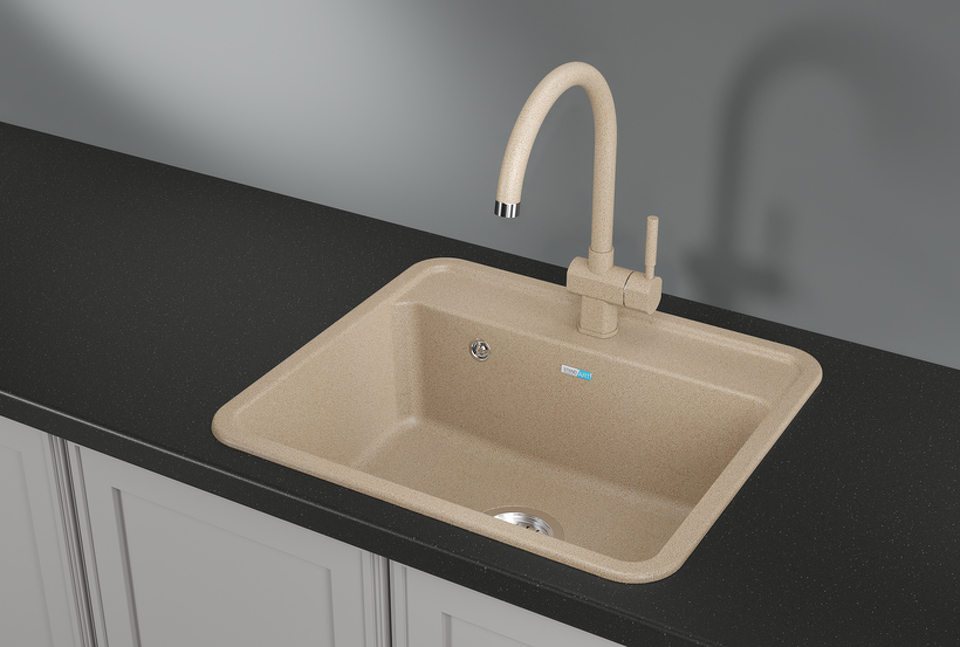 Фото Кварцевая мойка GRANULA 5601, БЕЖЕВЫЙ
