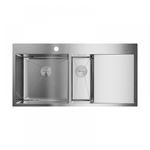 Превью картинка Металлическая мойка Omoikiri Akisame 100-2-L-IN нерж. сталь/нержавеющая сталь #1