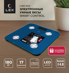 Превью картинка Lex LXBS 9012 напольные умные весы до 180кг, синие #1