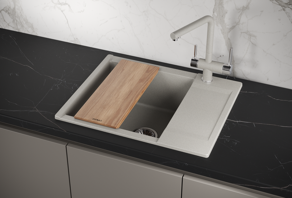 Фото Кварцевая мойка GRANULA 6202, БАЗАЛЬТ