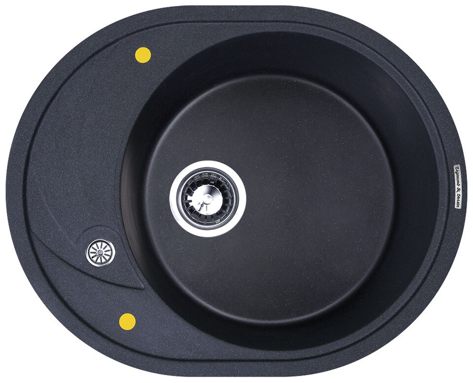 Фото Гранитная мойка Zigmund & Shtain KREIS OV 575 Тёмная скала