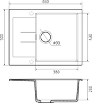 Превью картинка Гранитная мойка Rivelato LUMO 6550 1-чаш 650*500 Tartufo #2