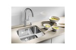 Превью картинка Металлическая мойка Blanсo SUPRA 340-U полированная с корзинчатым-вентилем #3