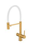 Превью картинка Смеситель для кухни EMAR ЕС - 7024WHT PVD Golden #1
