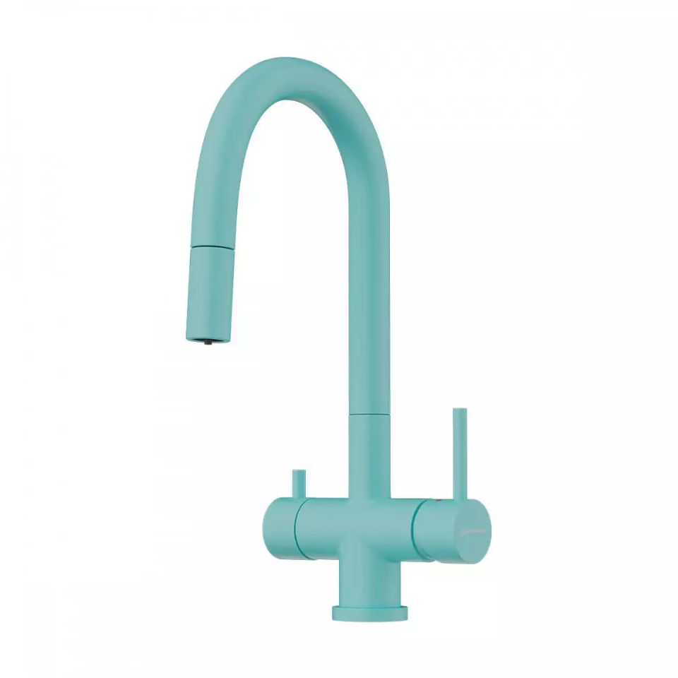 Фото Смеситель для кухни Omoikiri Akita-S-AZ латунь/azur blue