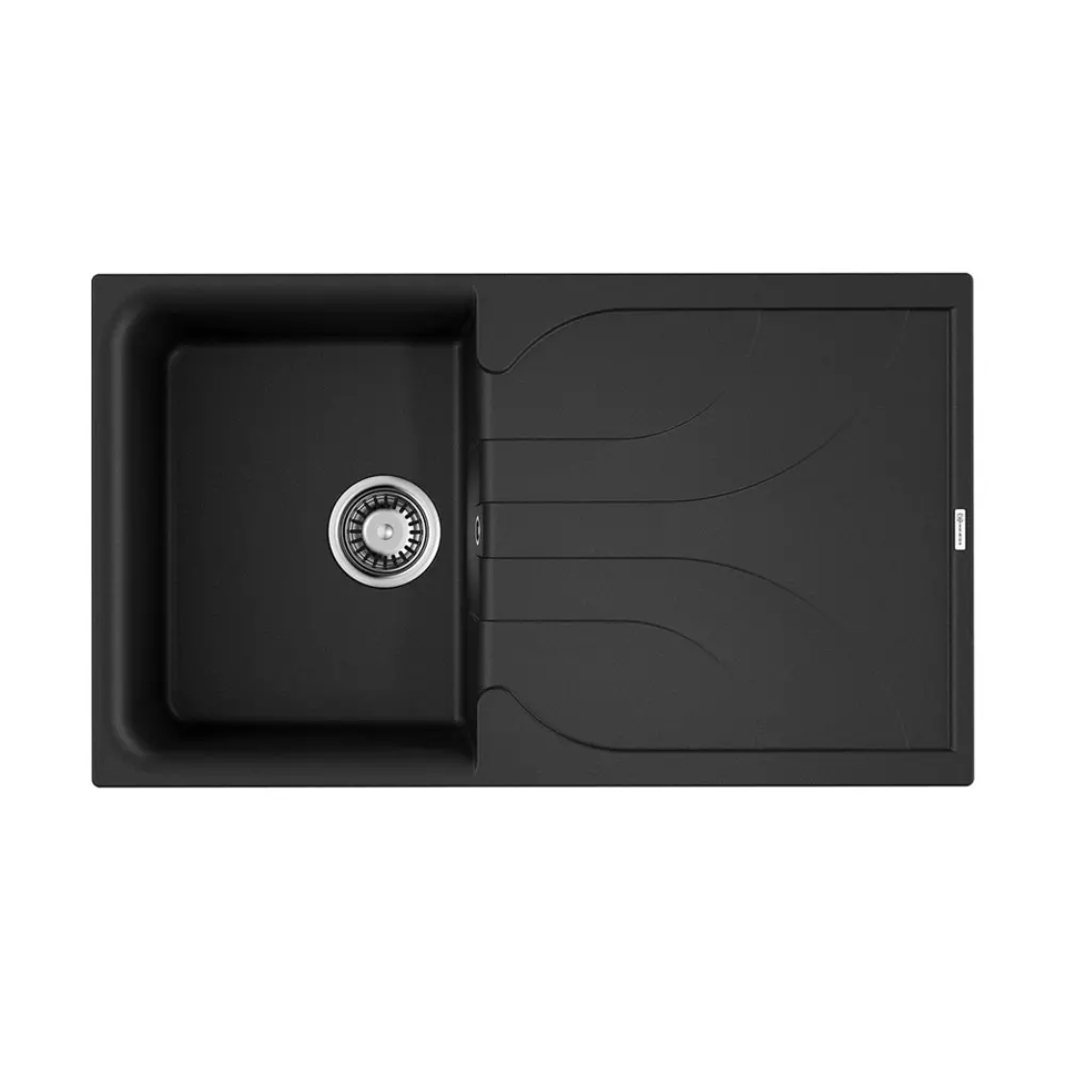 Фото Гранитная мойка Omoikiri Yasugata 86-BL Tetogranit/черный