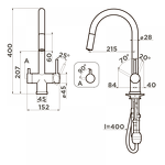 Превью картинка Смеситель для кухни Omoikiri Akita-S-GB латунь/графит #2