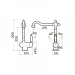 Превью картинка Смеситель для кухни Omoikiri Kyoto-AB-022 латунь/античная латунь #2