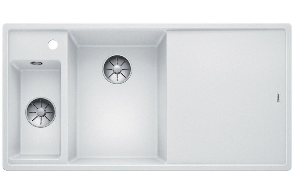 Фото Гранитная мойка Blanсo BLANCO AXIA III 6 S белый чаша слева, доска стекло c кл.-авт. InFino®