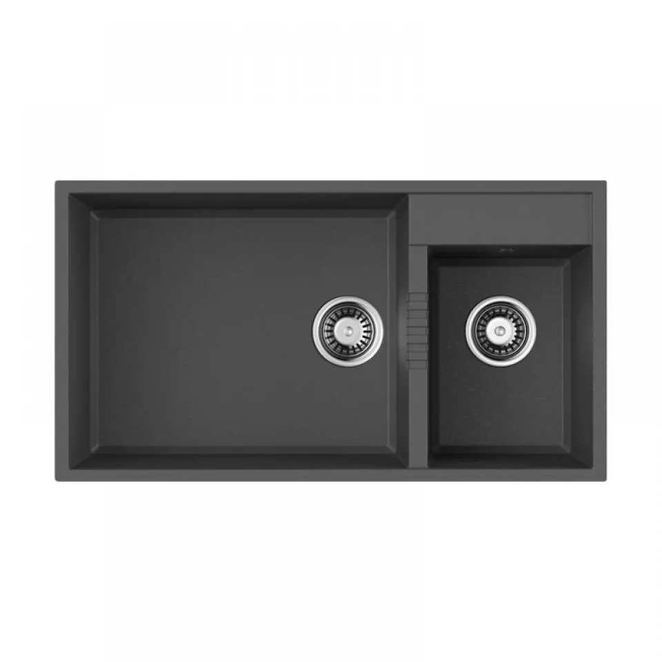 Фото Гранитная мойка Omoikiri Tedori 85-2-U-PL Tetogranit/платина