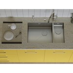 Превью картинка Металлическая мойка Omoikiri Taki 69-2-U/IF-R Side-LG нерж. сталь/светлое золото #4