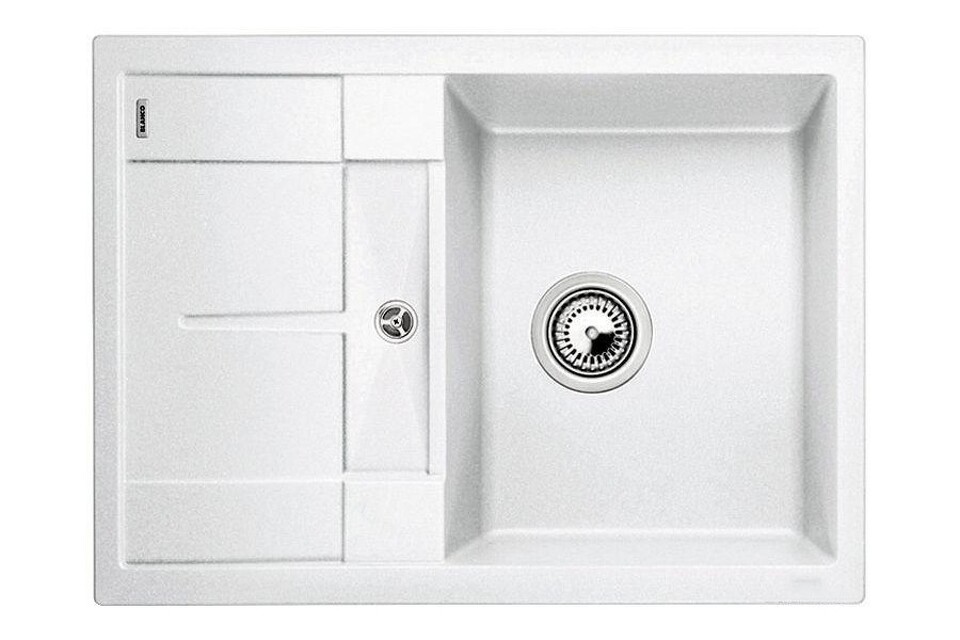 Фото Гранитная мойка Blanсo METRA 45S Compact SILGRANIT PuraDur белый, с клапаном-автоматом
