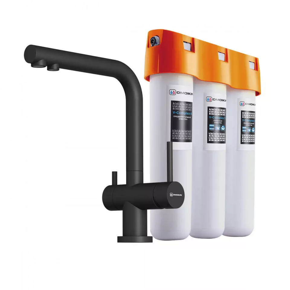 Фото Смеситель для кухни Omoikiri Nagano-BL-P + Pure drop Lite