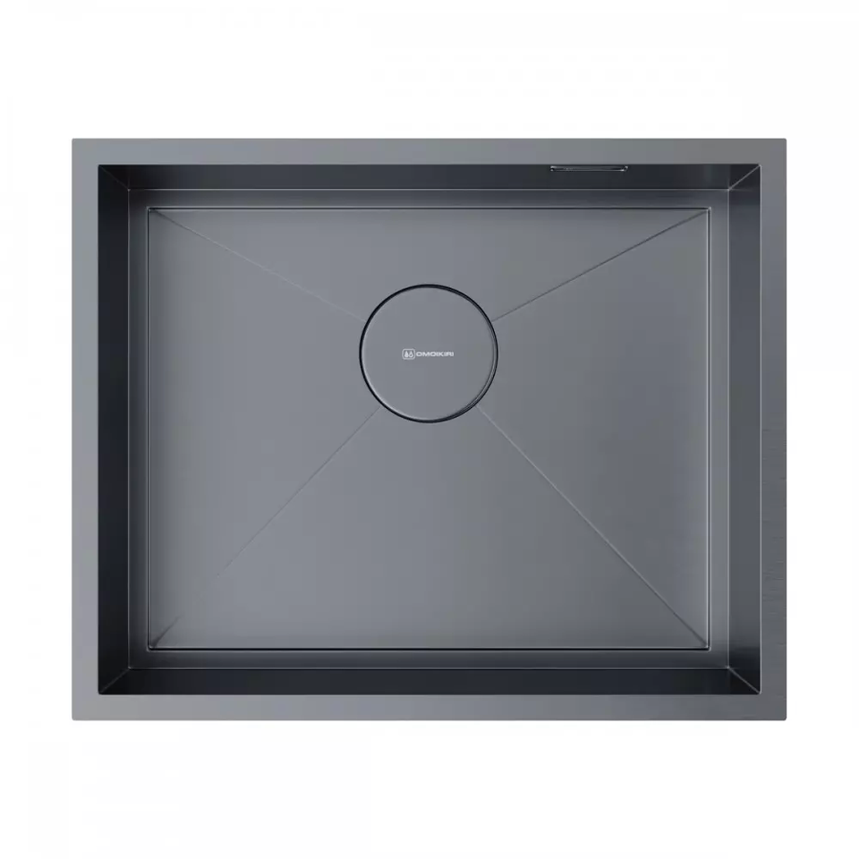 Фото Металлическая мойка Omoikiri Kasen 54-16-INT-GM нерж. сталь/вороненая сталь