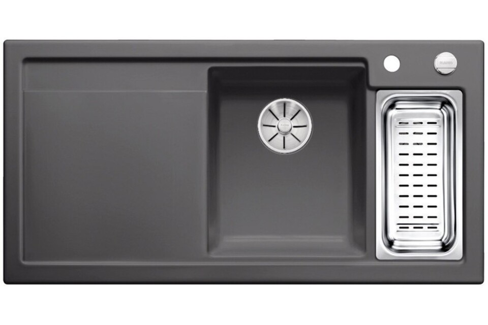 Фото Гранитная мойка Blanсo AXON II 6 S (чаша справа) керамика PuraPlus базальт  с кл.-авт. InFino