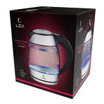 Превью картинка Чайник Lex LX 3006-1,чайник стеклянный (черный) #4