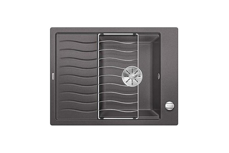 Фото Гранитная мойка Blanсo ELON 45S SILGRANIT PuraDur темная скала с кл.-авт. InFino