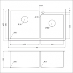 Превью картинка Металлическая мойка EMAR EMB-210 PVD Nano Golden #4