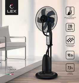 Картинка Lex LXFC 8350, 16" напольный вентилятор с увлажнителем, черный