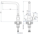 Превью картинка Смеситель для кухни GranFest Z-5411 PVD графит #2